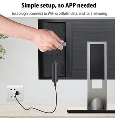 Wireless HDMI Dongle for iPhone iPad Screen Mirroring No APP Needed Black