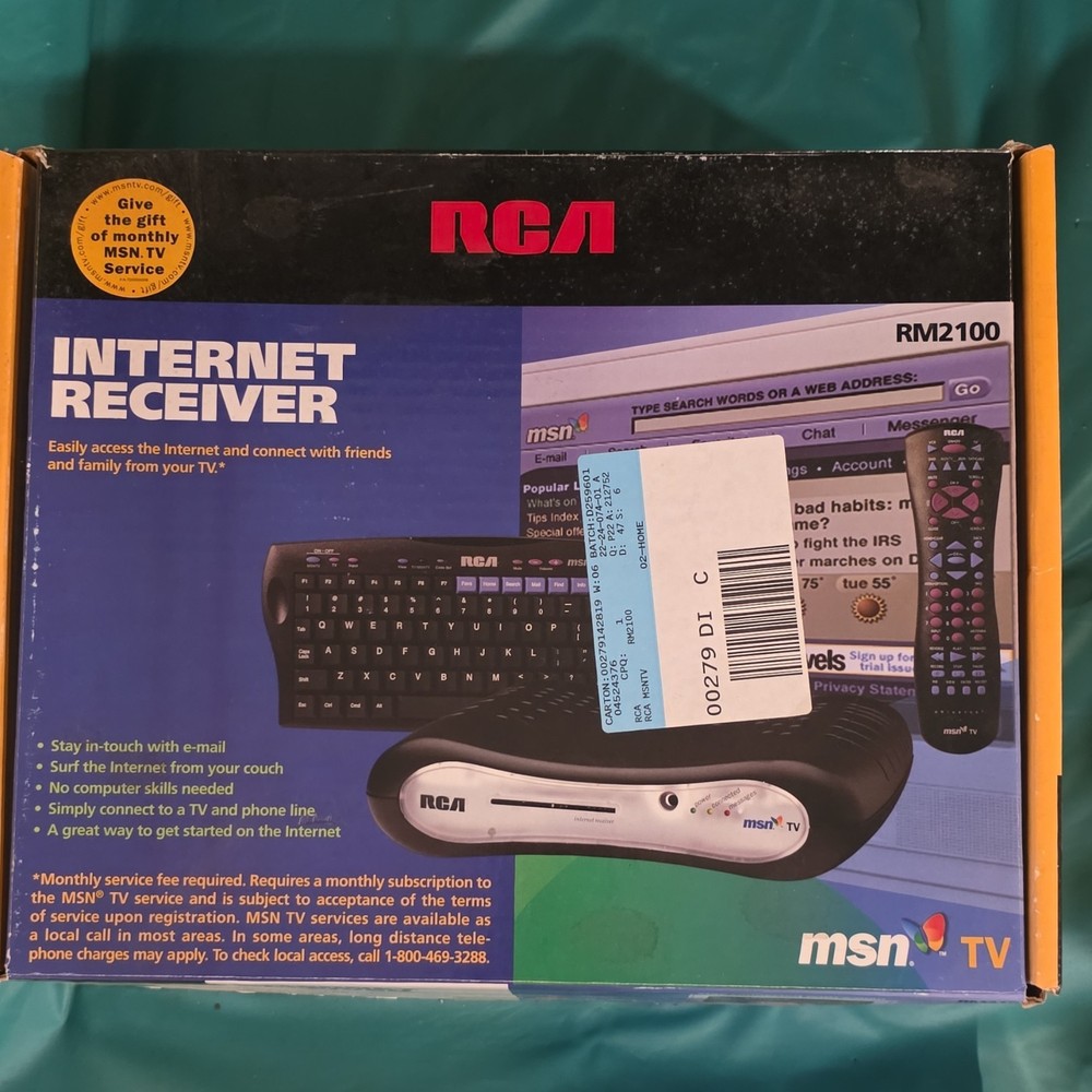 RCA MSN TV RM2100 Internet Receiver Box w/ Keyboard Controller Remote