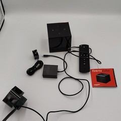 Amazon Fire TV Cube Media Streamer HDMI Black with Remote and Accessories