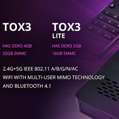 Quad Core Amlogic S905X4 Android 11.0 4GB+32GB Smart TV Box 2.4G 5G 1000M TOX3
