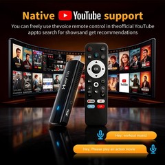 4K Android TV Stick 2026, Dual-Band WiFi 6, 2GB RAM, 16GB Storage, Voice Remote,