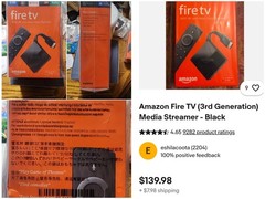 Amazon Fire TV (3rd Gen) 4K HDR Voice Control Media Streamer Wi-Fi HDMI Black
