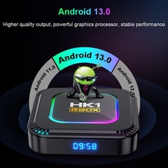 Quad Core Android 13 TV Box 4GB/64GB HK1 8K HD Wifi Media Stream Player3C