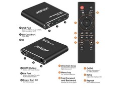 HDMI Media PlayerAV Cable Black Mini 1080p Full-HD HDMI D/M/Player MKV/RM- HDD..