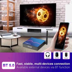 TX98 Pro 4K Ultra HD Android 14.0 Smart TV Box with Remote Control, Allwinner H