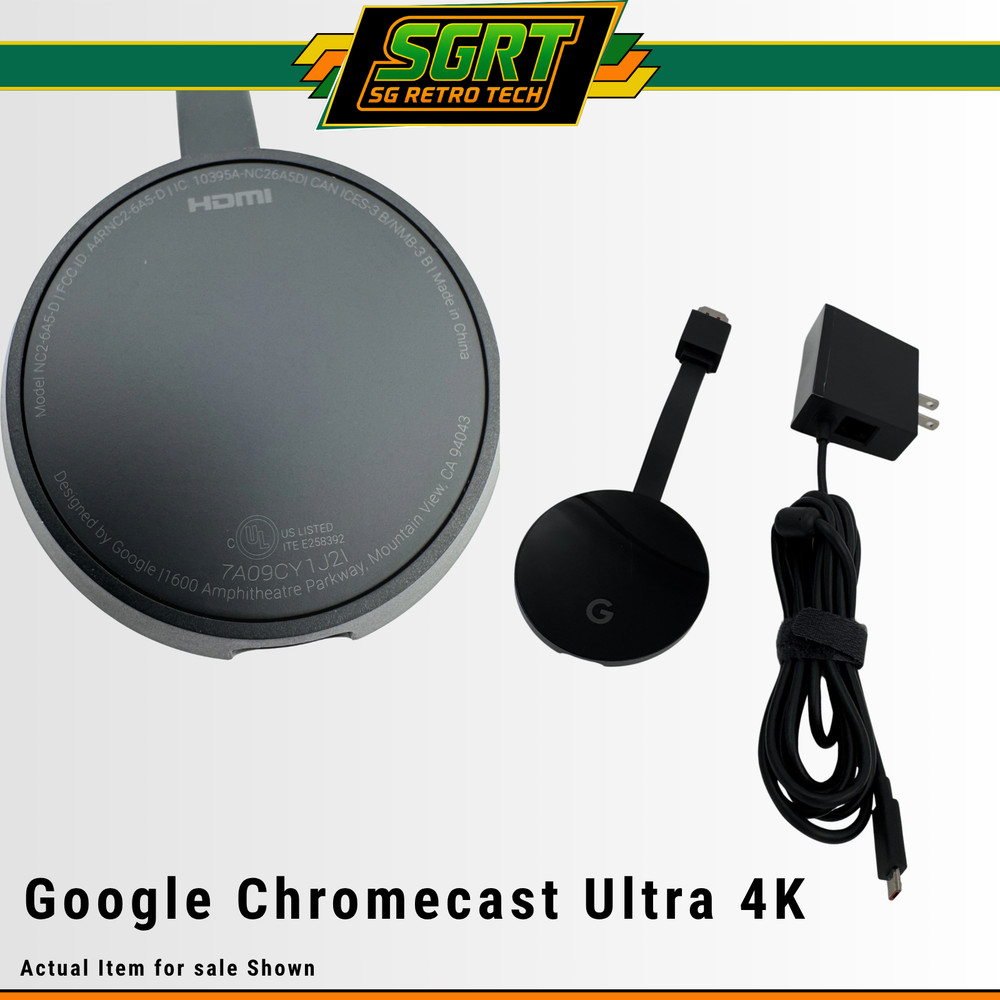 Google Chromecast Ultra 4K Streaming Media Player NC26A5D Tested HDMI Black