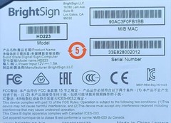 BrightSign HD223 HD3 Digital Signage Media Player + Warranty – NO Power Supply