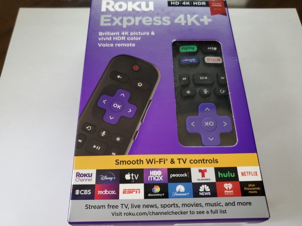 Roku 3941R Express 4K+HD Streaming Device-High-Speed HDMI Cable IOB Voice Remote