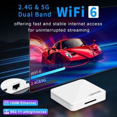 Android 14 TV Box 4K Ultra HD, 2GB/16GB, BT 5.4, Voice Remote, WiFi 6