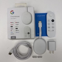 Google Chromecast with Google TV HD, Bluetooth, Wi-Fi, HDMI, HDR, 1080p, White