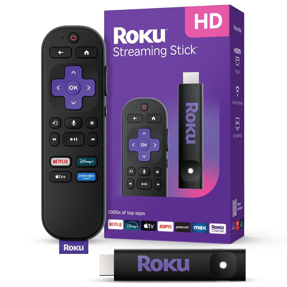 Roku Streaming Stick HD Streaming Device Voice Remote Free Live TV