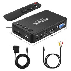 4K HDMI Media Player, Supports 14TB HDD/256GB USB/SD Card, Remote Control, MP4 A