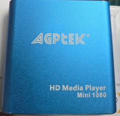 AGPTEK Mini 1080p HD Media Player – Blue (HDMI, USB, SD, MP4/AVI/MKV Support)