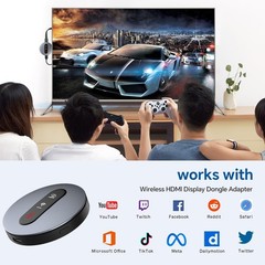 Wireless HDMI Display Dongle Adapter – Miracast with AirPlay Silver