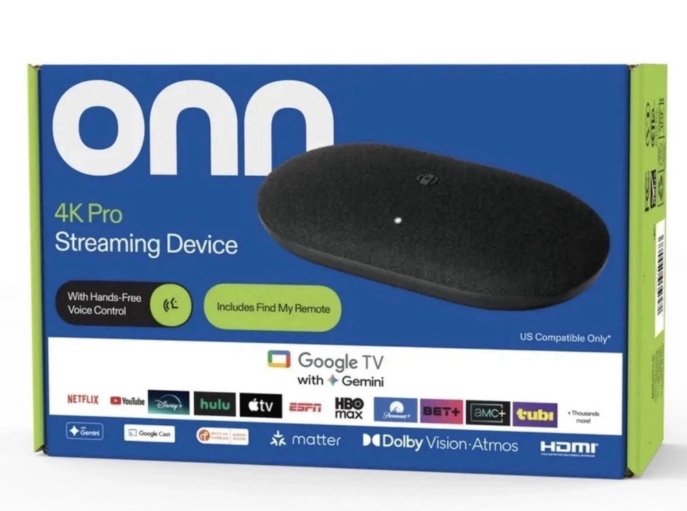onn 4K Pro Streaming Device, Google TV with Gemini (NEW 2026 Model) – Ultra-fast