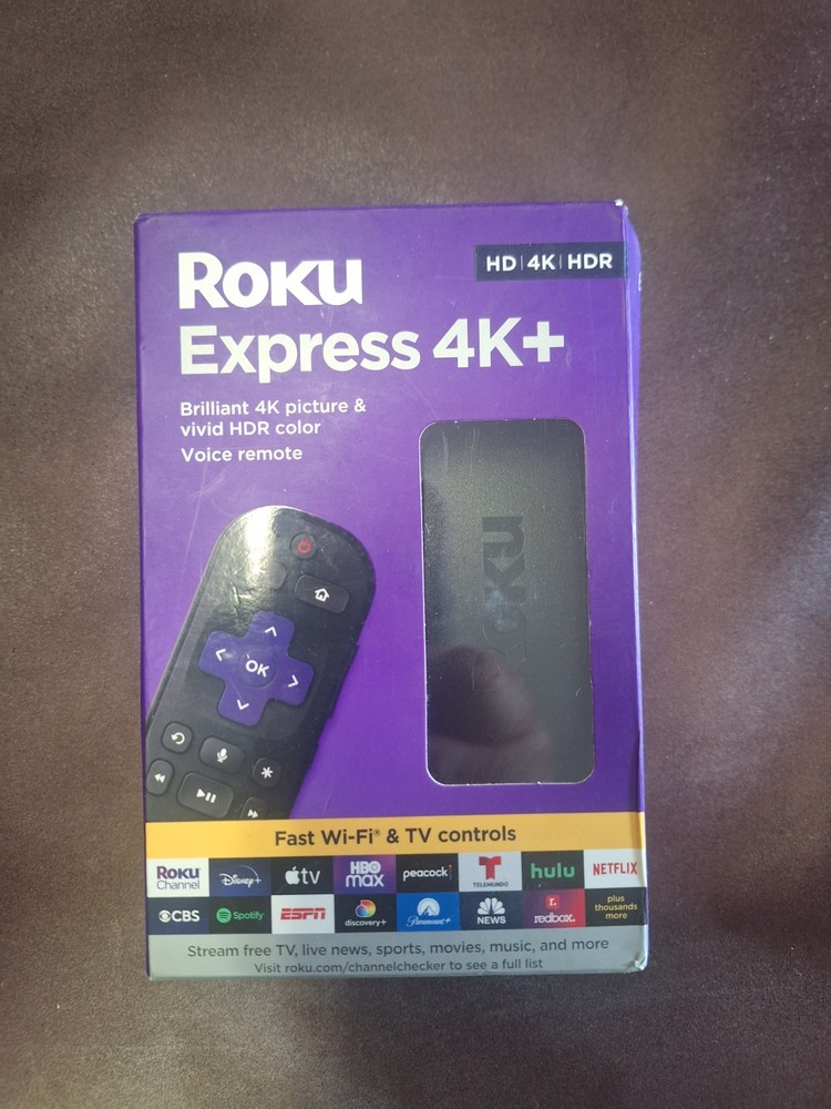roku express 4k + wifi voice control w remote apple tv disney hbo hulu netflix