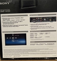 New Sony SMP-N100 Streaming Media Player wireless built in w/Remote WiFi SMPN100