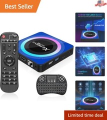 Quad-Core Android 13.0 TV Box: 64GB ROM, Dual WiFi & Bluetooth – Compact Design