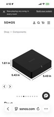 Sonos Port BRAND NEW SEALED Network Audio Streamer Coaxial RCA PORT1US1BLK