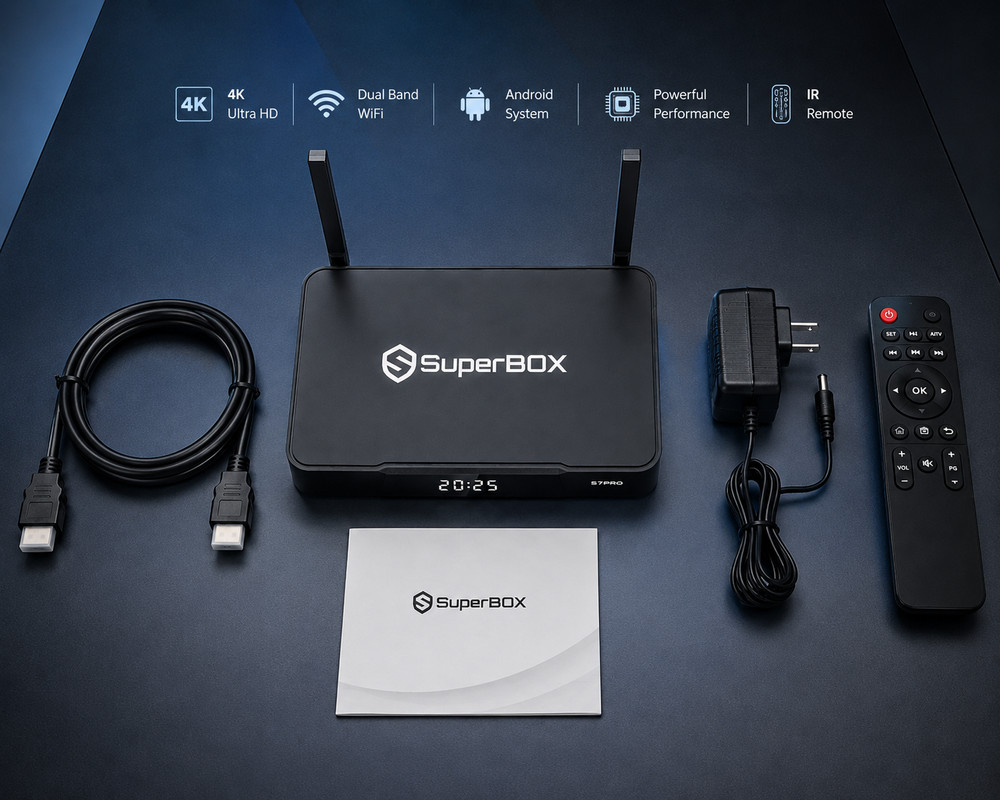 SuperBox S7 Pro Android 12 4K Streaming TV Box Dual WiFi Bluetooth Smart Media