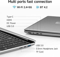15.6 Inch Laptop with Office 365, 4GB RAM, 128GB Storage Expandable 1TB, 5205U P