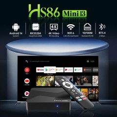 Android TV Box 4GB RAM 32GB ROM, 4K HDR Streaming, WiFi 6 & BT 5.0, Quad-Core