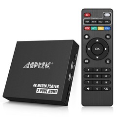 4K@30hz HDMI TV Media Player with Dual HDMI, One AV/VGA Output, 4K Splitter F…