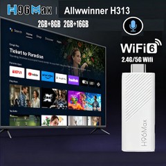 H96 MAX Android TV Stick Allwinner H313 with Wifi 2.4G 5G Wifi6 Dual Brand 8GB