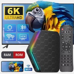 TV Box 4G+64G HDMI Media Player Smart Stream Android 12.0 6K Quad Core WIFI 6 5G