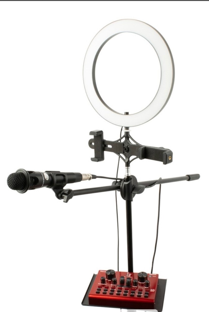 VocoPro Streamer-Live Sealed USB audio interface mic boom stand LED ring light