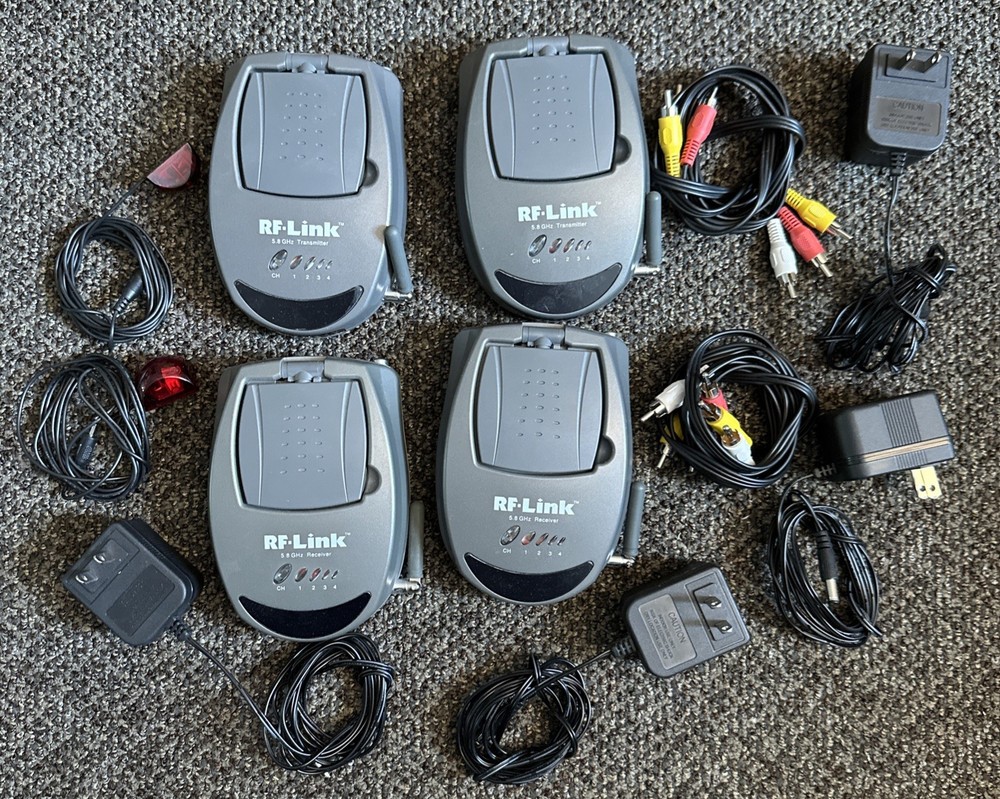 Lot x4 RF-Link AVS-5811 Audio/Video 5.8GHz Wireless AV Transmitter Receiver Set