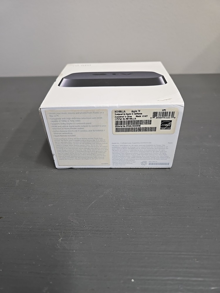 Apple TV 1st Generation MD199LL/A Model A1427 Black Open Box