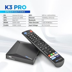 We2USat K3 PRO 6K HDR Android Smart TV Box Remote Control