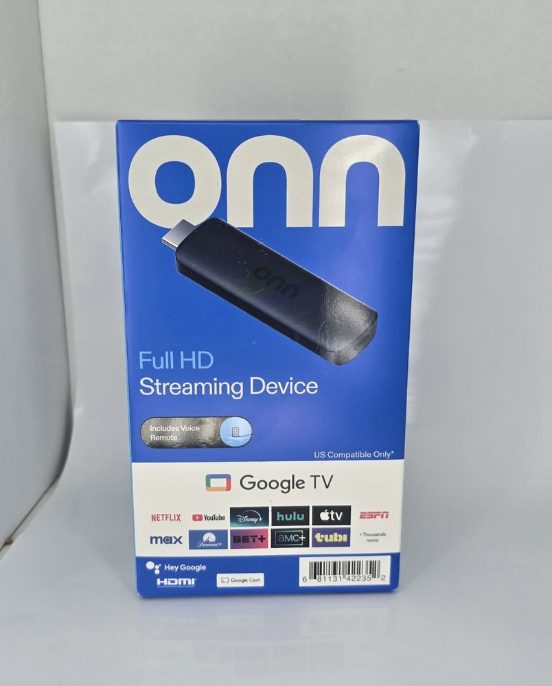 Onn Full HD Streaming Device with Google TV & Voice Remote HDMI Media Stick New
