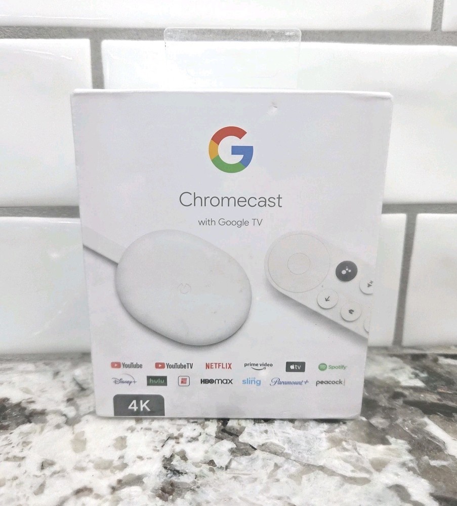 Google Chromecast with Google TV 4K UHD Media Streamer – Snow – NEW SEALED