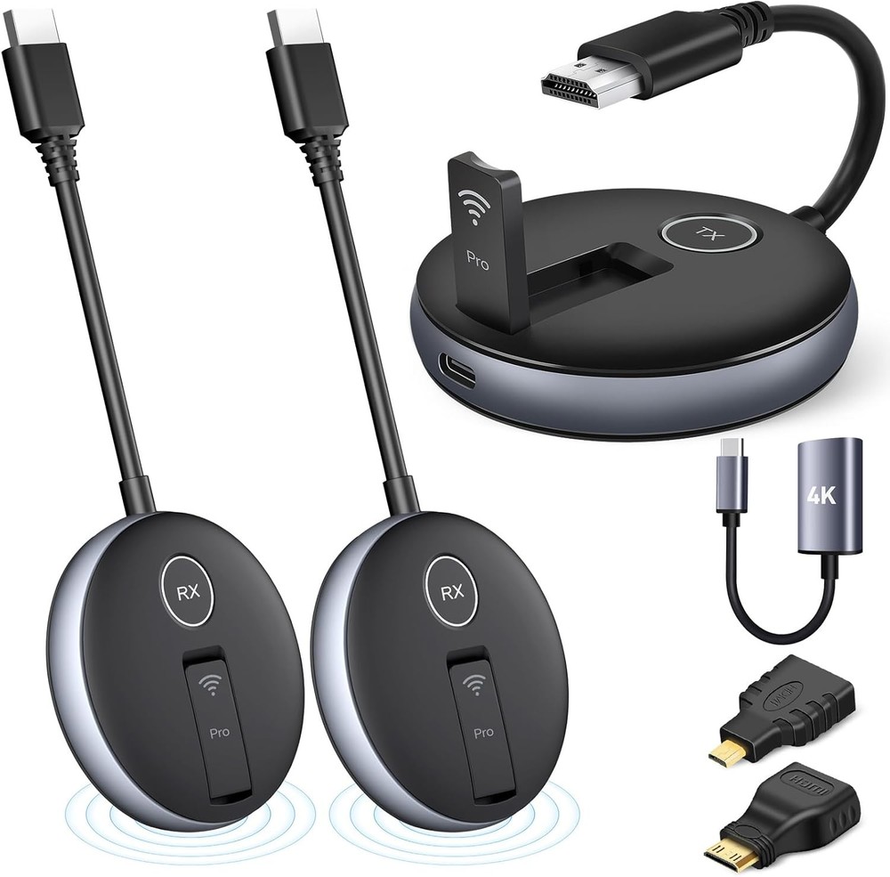 Wireless HDMI G9R Pro- One Transmitter and Two Receivers, 1TX+2RX, Silver