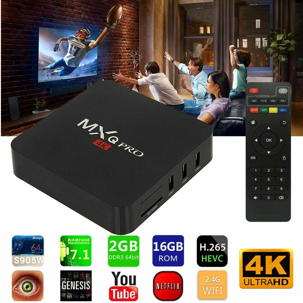 Android 7.1 Smart TV BOX S905W Quad-Core 2GB+16GB Wi-Fi Support 4K Media Player
