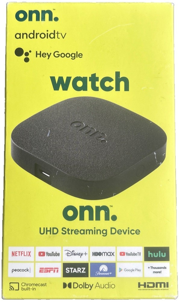onn Android TV 4K UHD Streaming Device with Voice Remote Control & HDMI