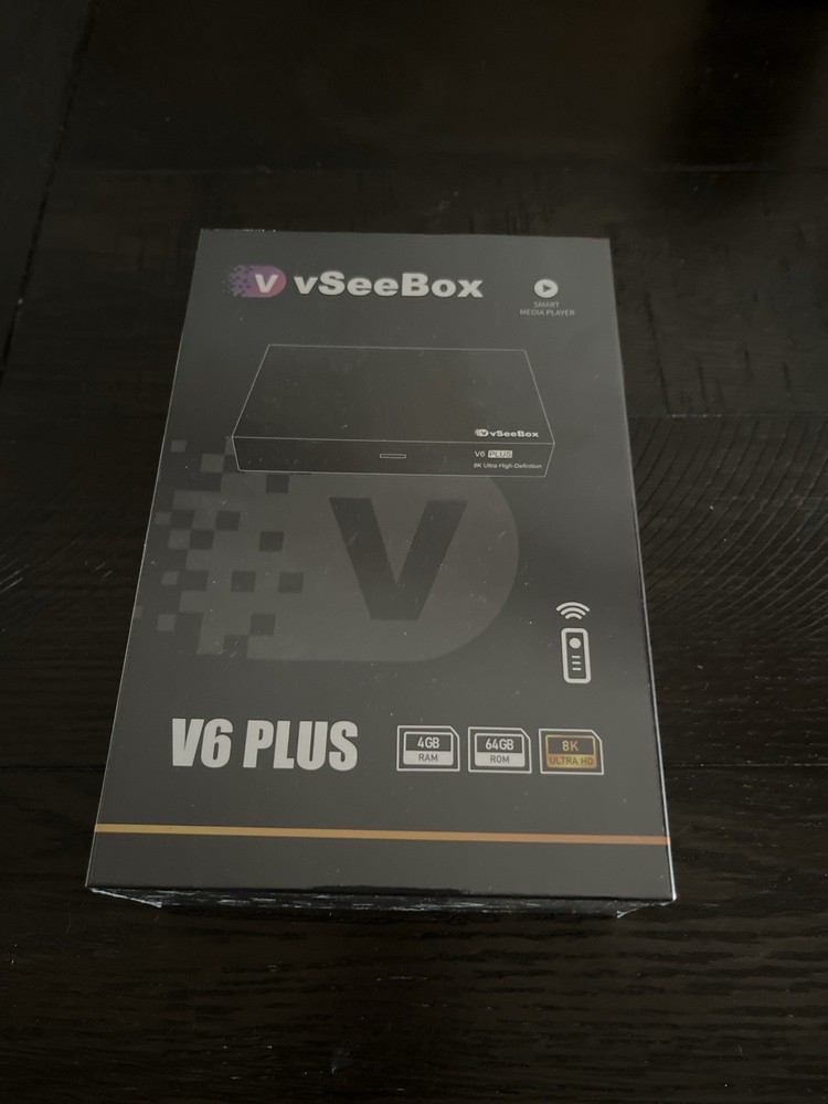 VSeeBox V6 Plus NIB 2025 4K Ultra HD Android TV Box Stream & Replace Cable