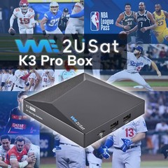 We2USat K3 PRO Android TV Box w/ Bluetooth Voice Remote & Wi-Fi 6