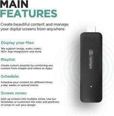 Optistick Digital Signage Player – Android-Based 4K UHD HDMI Stick, Quad Core, W