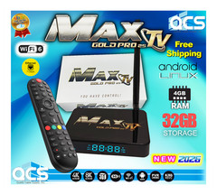 MaxTV Gold PRO 25 Max TV Box 8K Quad Core 64 Bit 2026