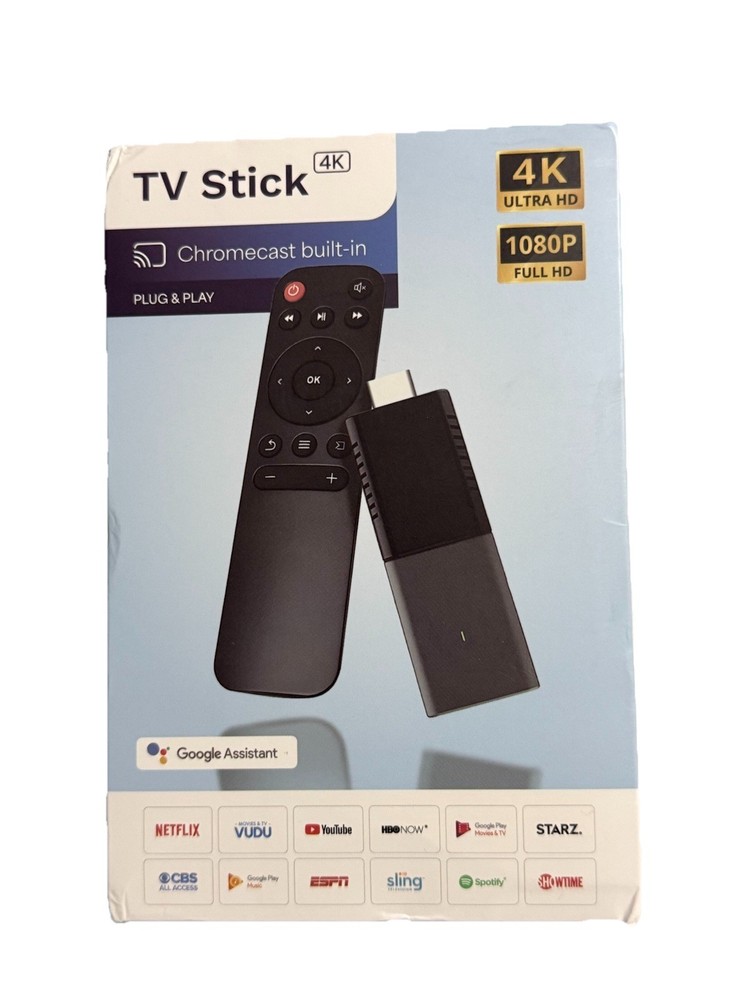 Smart TV Stick 4K 1080P Chromecast Built in Android TV Google Assistant Remote