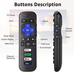 (Pack of 2) Replacement Remote Control for Roku TV with Soft Protective Silicone