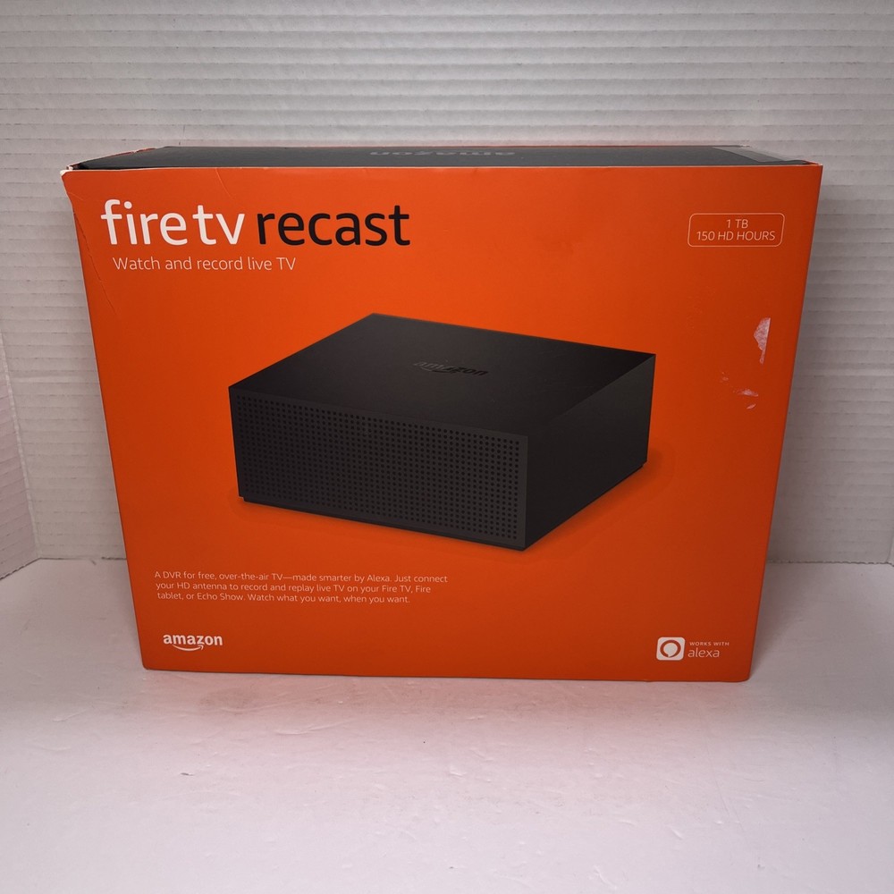 NEW Amazon Fire TV Recast 1TB Over-the-Air DVR 4-Tuners 150 HD Hours Black