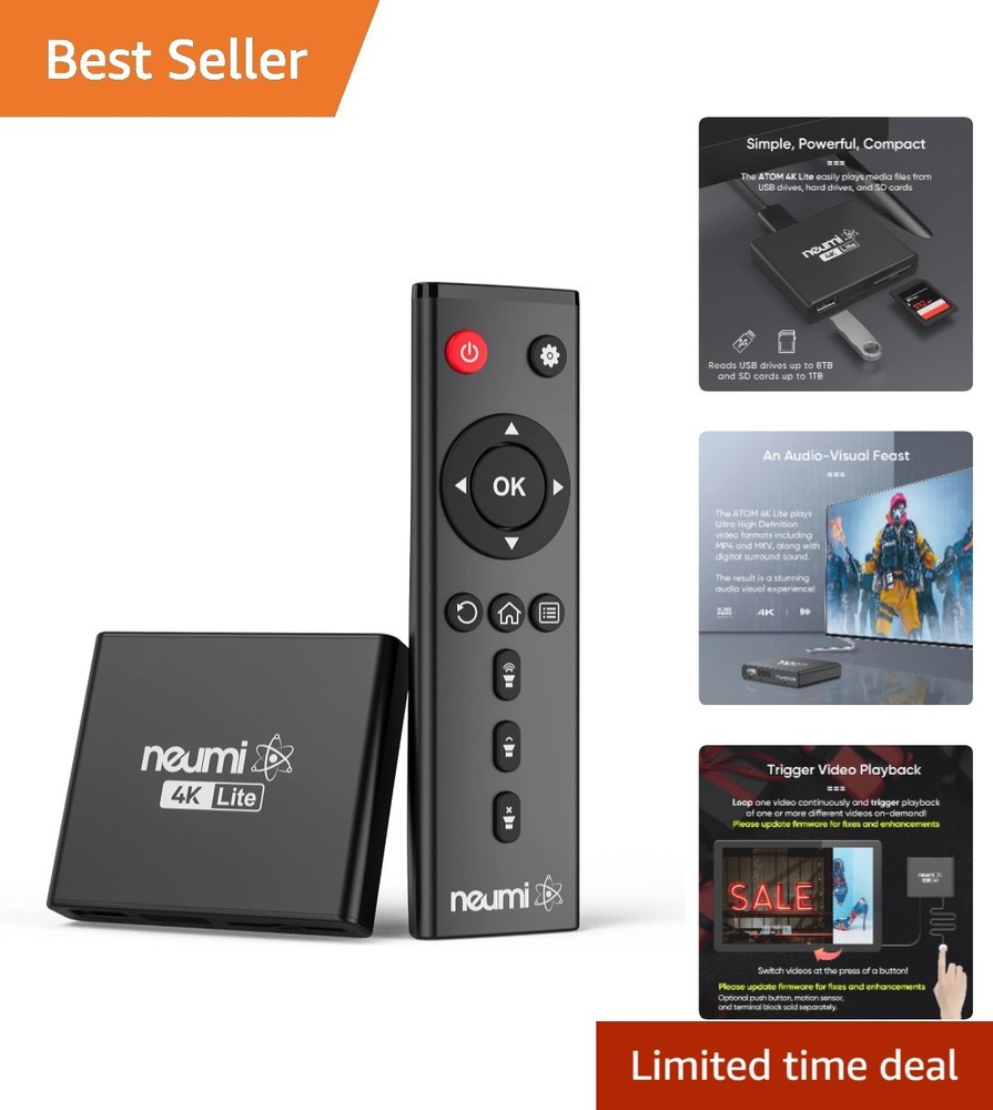 Compact NEUMI Atom 4K Digital Media Player – Seamless Playback & Trigger Input