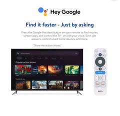 ONN. 4K UHD Streaming Device Google TV Wi-Fi Dolby Audio HDMI Remote Black