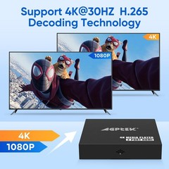 4K@30hz HDMI TV Media Player with Dual HDMI, One AV/VGA Output, 4K Splitter F…