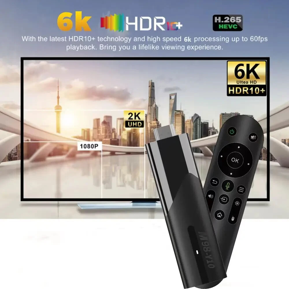 TV Stick Android 13 Quad Core 8K 4K WiFi6 BT5.2 Voice Remote Smart TV