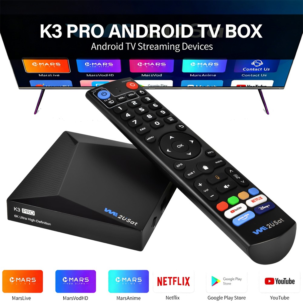 New WE2USAT K3 PRO 6K Super TV Box Streaming Box Voice Control